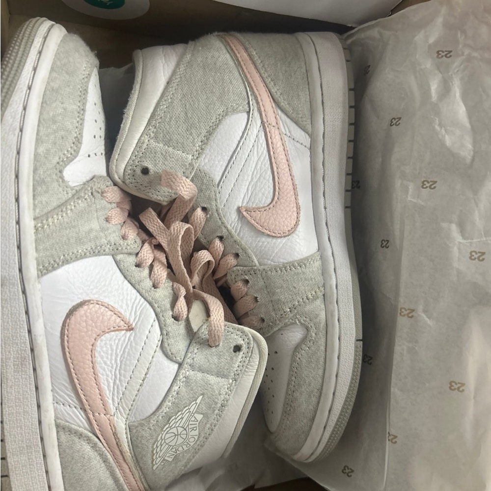 Jordan Women's High-Top Sneakers - White and Pink